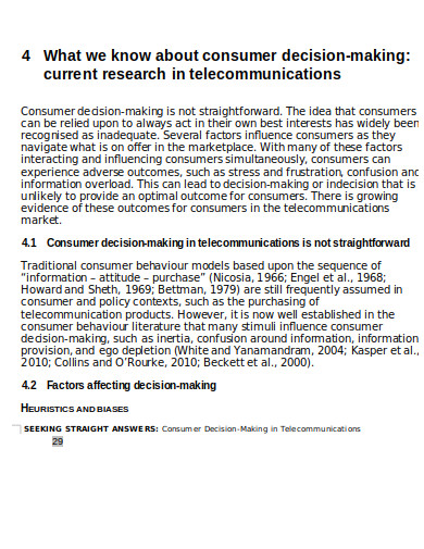 consumer desicion making in telecommunication