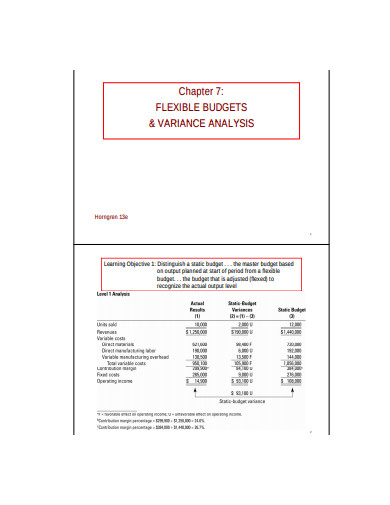 fixable budget and variance analysis 