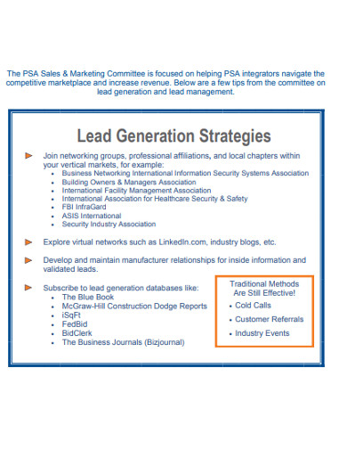 sales lead generation strategies example