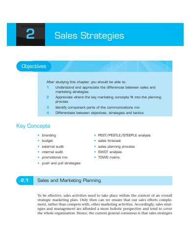 sales strategies example