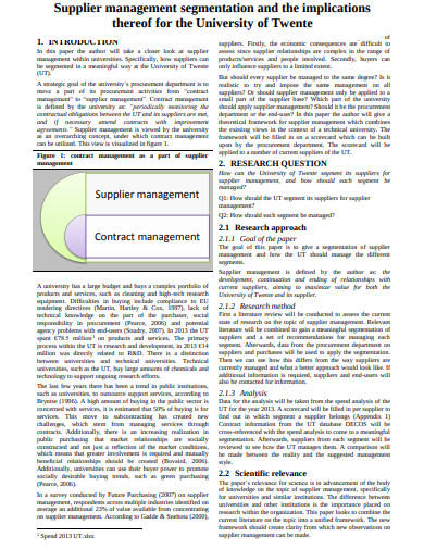 supplier management segmentation and implications