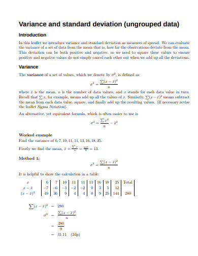 Standard Deviation and Cash Flow