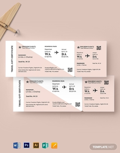 Airline Ticket Gift Invitation Template