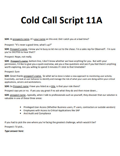 Sample Cold Calling Scripts