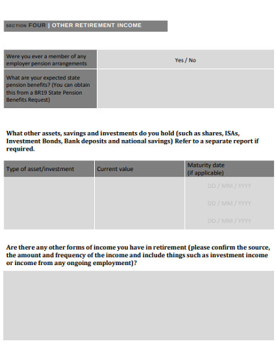 basic retirement planning questionnaire