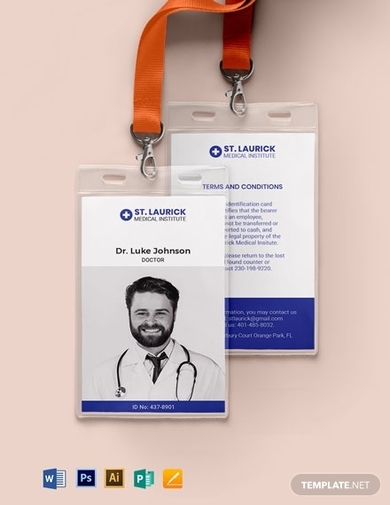 Medical ID Card 9  Examples Illustrator Word Pages Photoshop