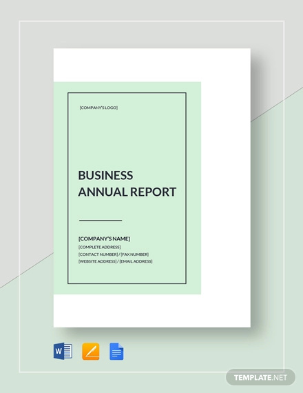 business annual report template