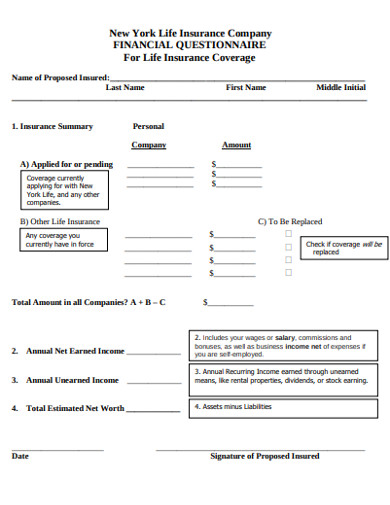 company financial questionnaire