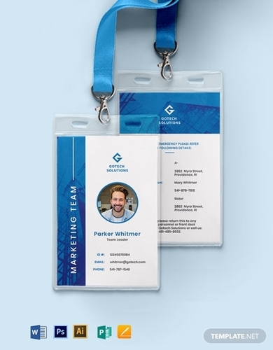 corporate id card format template