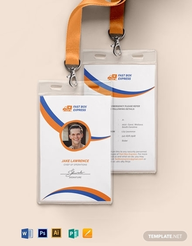 delivery service id card template