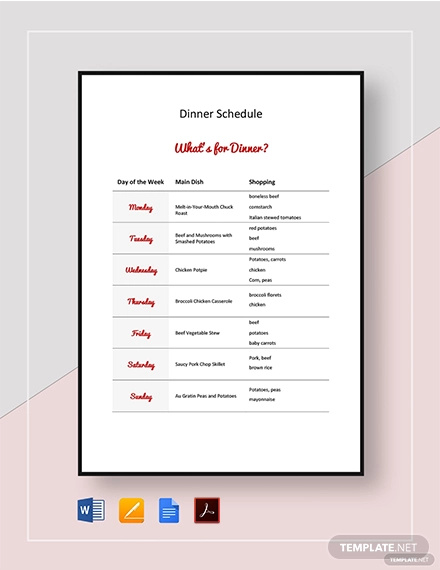 Schedule in PDf 36  Examples Format Sample Examples