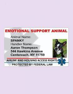 emotional support animal id card