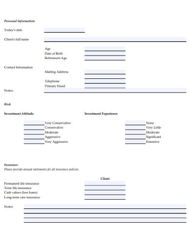 Financial Planning Questionnaire - 10+ Examples, Format, Pdf | Examples