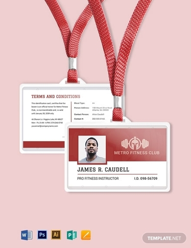 fitness id card template