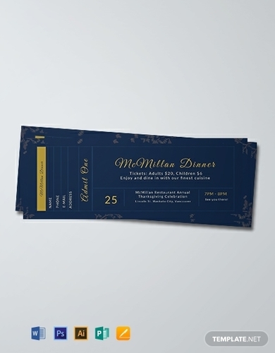 Free Dinner Ticket Template