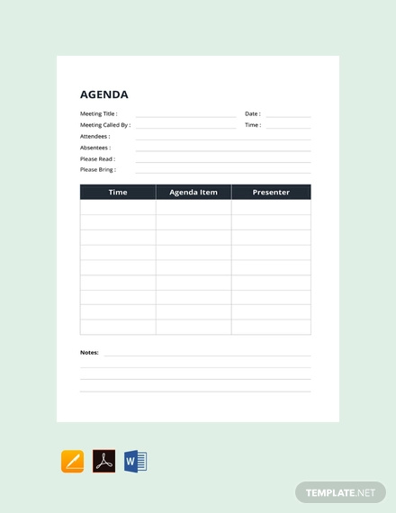 google docs agenda template