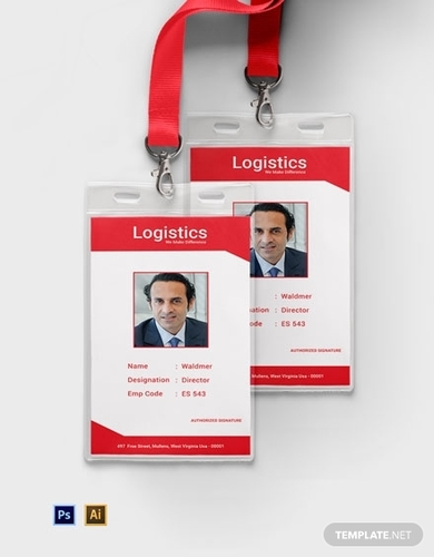 free logistics services id card template