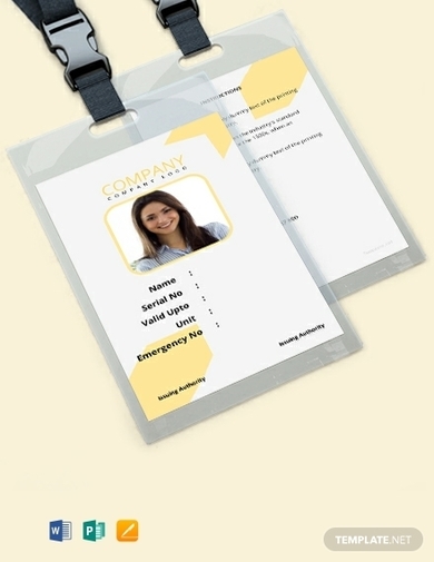 Free Simple Blank ID Card Template