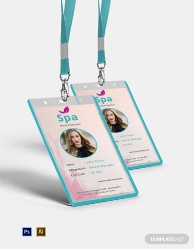 free spa identity card template