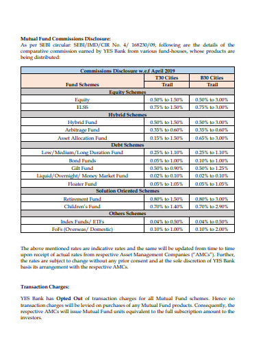 mutual fund commissions disclosure example