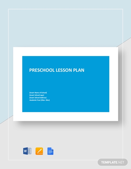 Preschool lesson plan