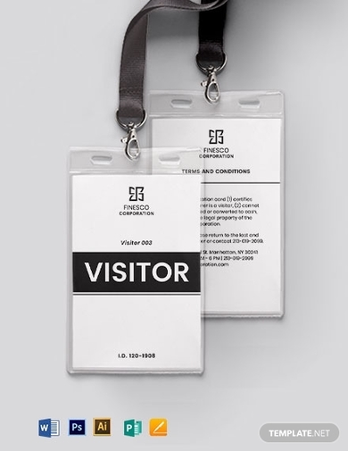 Printable Visitor Guest ID Card Template