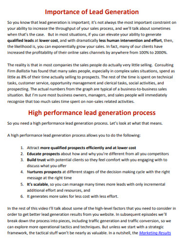 samll business lead generation in pdf
