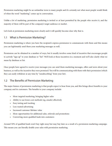 sample permission digital marketing example