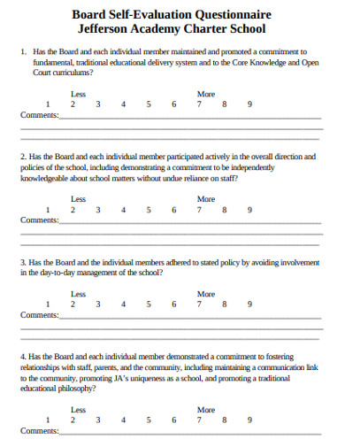 school board self evaluation questionnaire