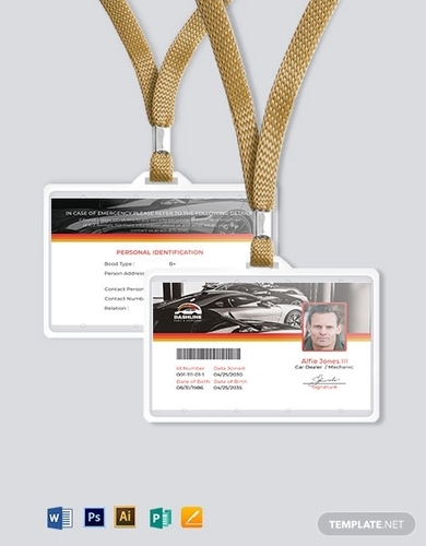 Service ID Card Format Template