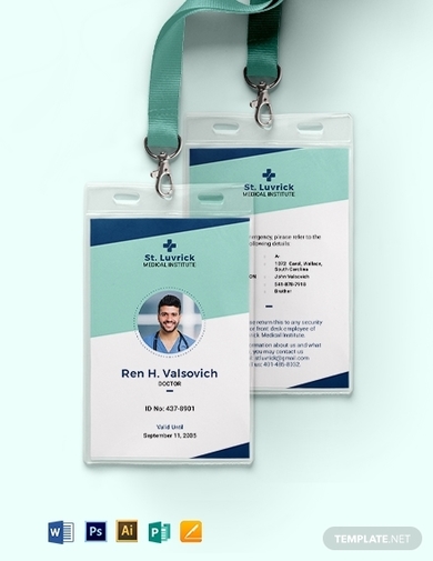Medical ID Card 9  Examples Illustrator Word Pages Photoshop