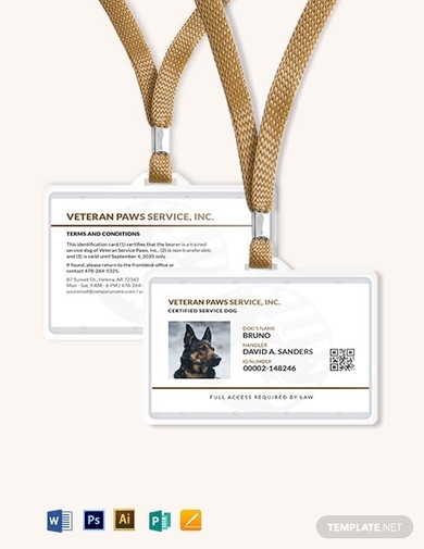 Printable Photo Id Dog Card