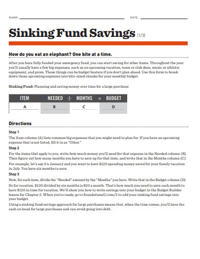 Sinking Funds - 10+ Examples, Format, Pdf