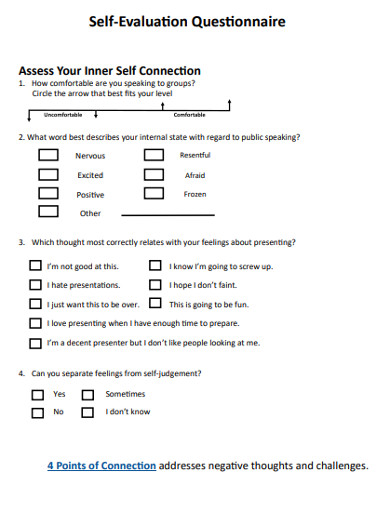 standard self evaluation questionnaire