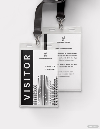 visitor access id card template