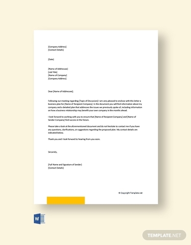 business plan cover letter