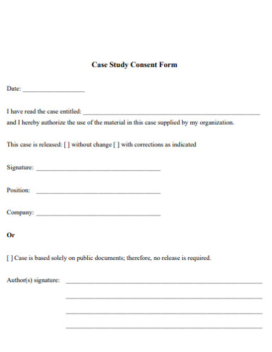 case study consent release form 