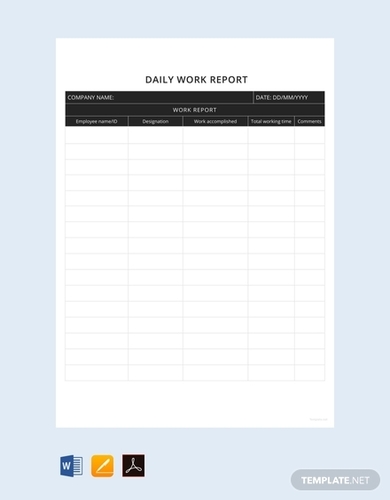 daily work report