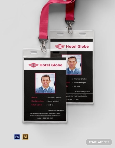 Free Modern Hotel ID Card Template