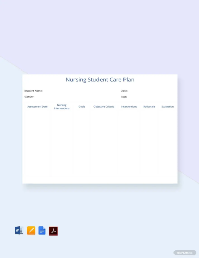 free nursing student care plan template