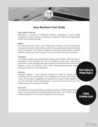 free saas business case study template