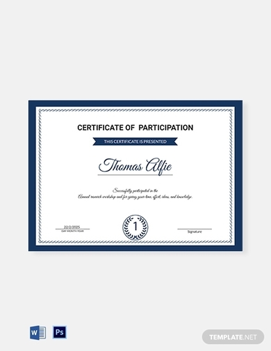 historical research participation certificate template