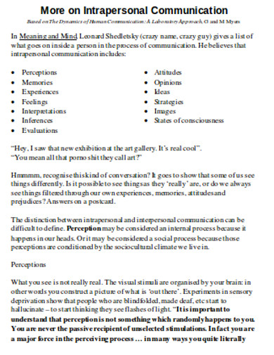 Intrapersonal Communication in DOC