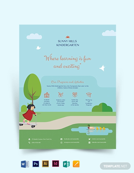 Kindergarten Flyer Template 1x