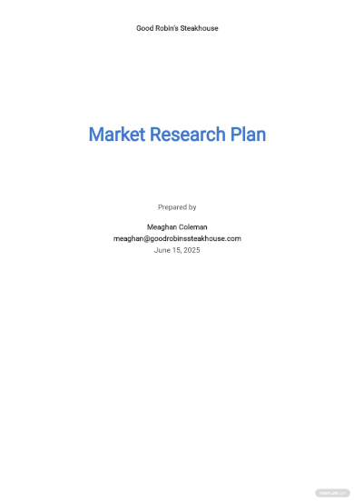 market research plan template
