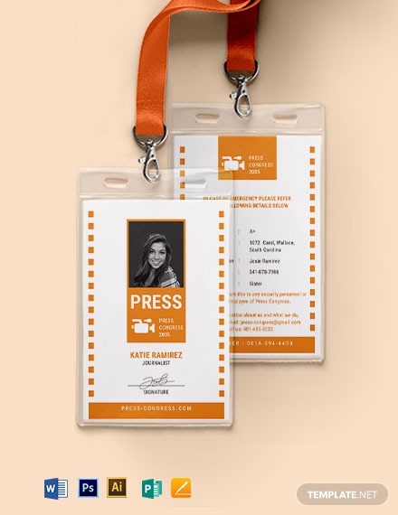 official press id card