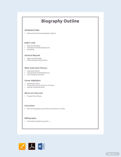 professional biography outline template