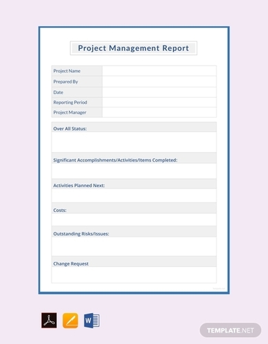 project management report template