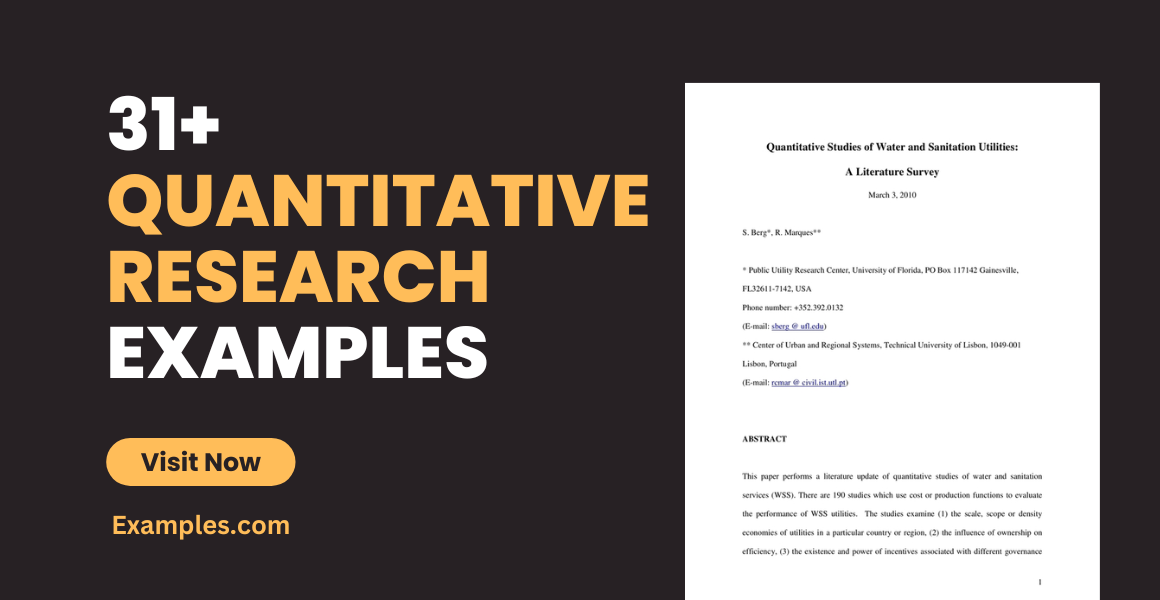 examples of quantitative research title related to business