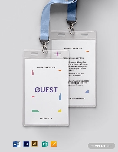 reception guest id card template